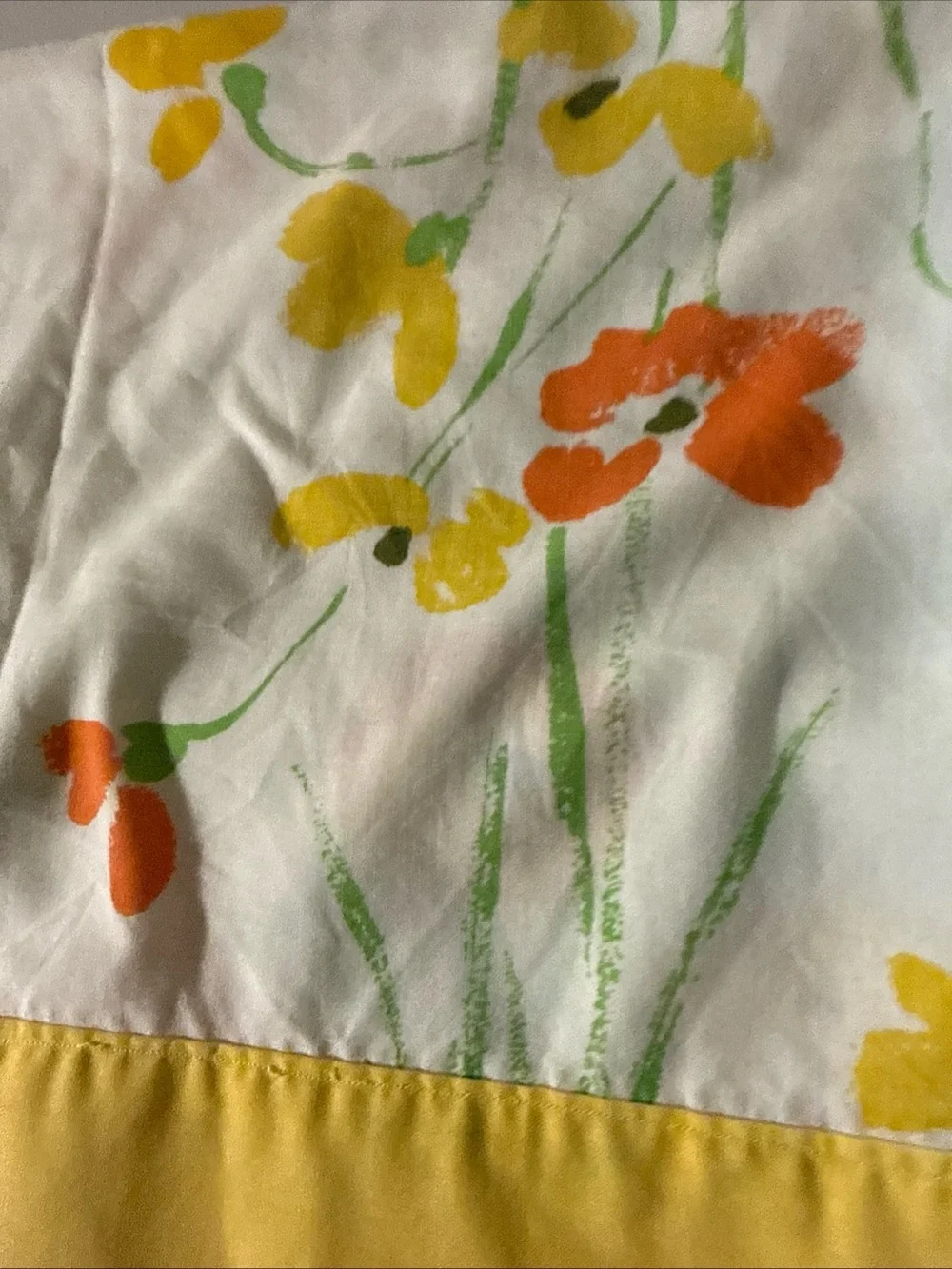 Vtg standard floral set of 2 Yellow Floral Stripe Decorative Pillow Cover